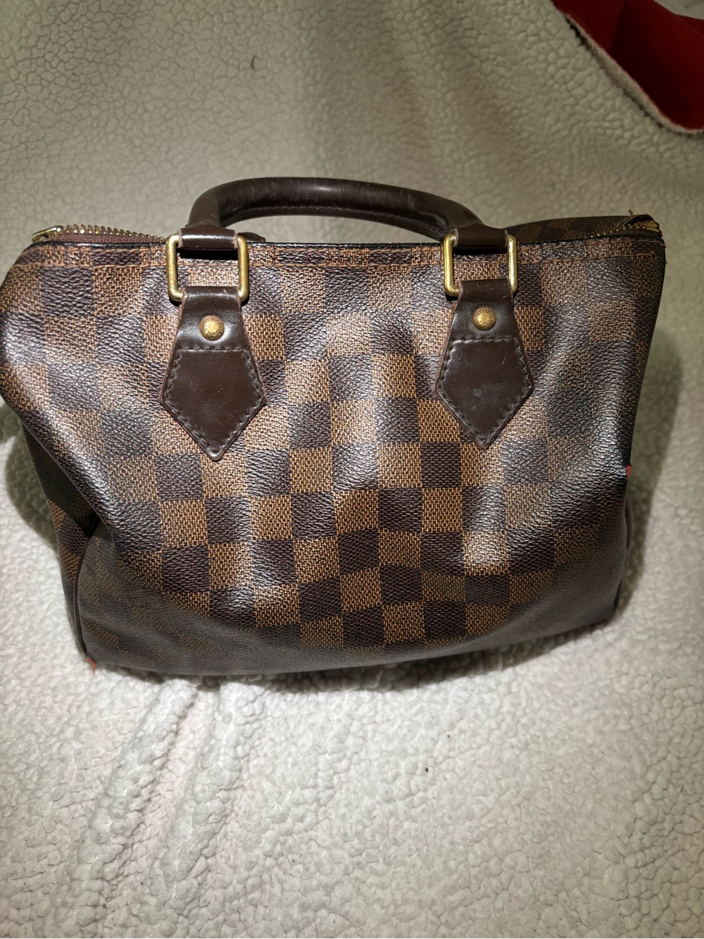 Louis Vuitton Brown Damier Ebene Mini Bag with Gold Hardware